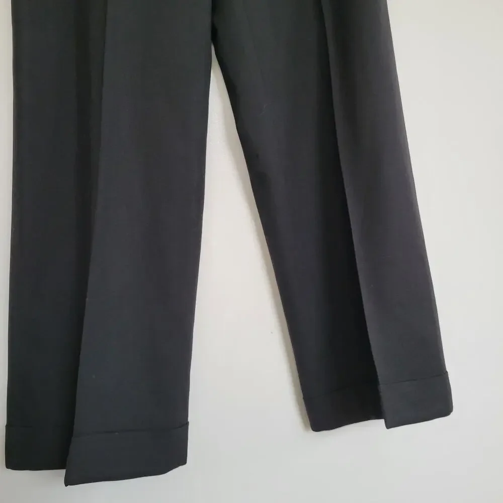 Tory Burch Women Minimaist Culottes Wool Wide Leg Business Corporate Black 0